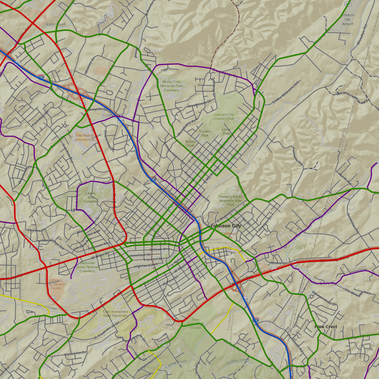 Johnson-City-Area-Functional-Classification-System