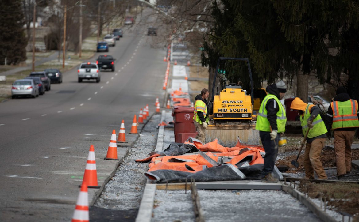 Sidewalk Construction on Watauga Avenue